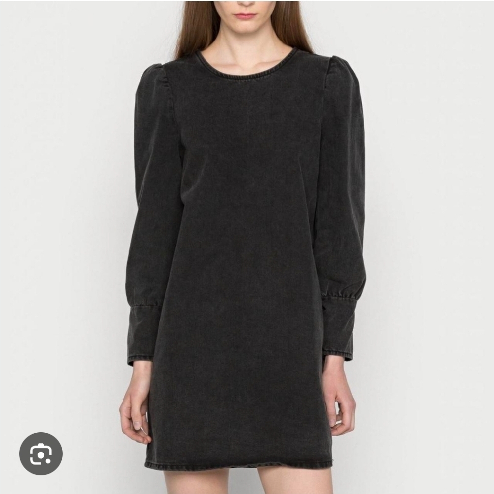 Black Denim Long Sleeve Dress - Picture 1 of 16